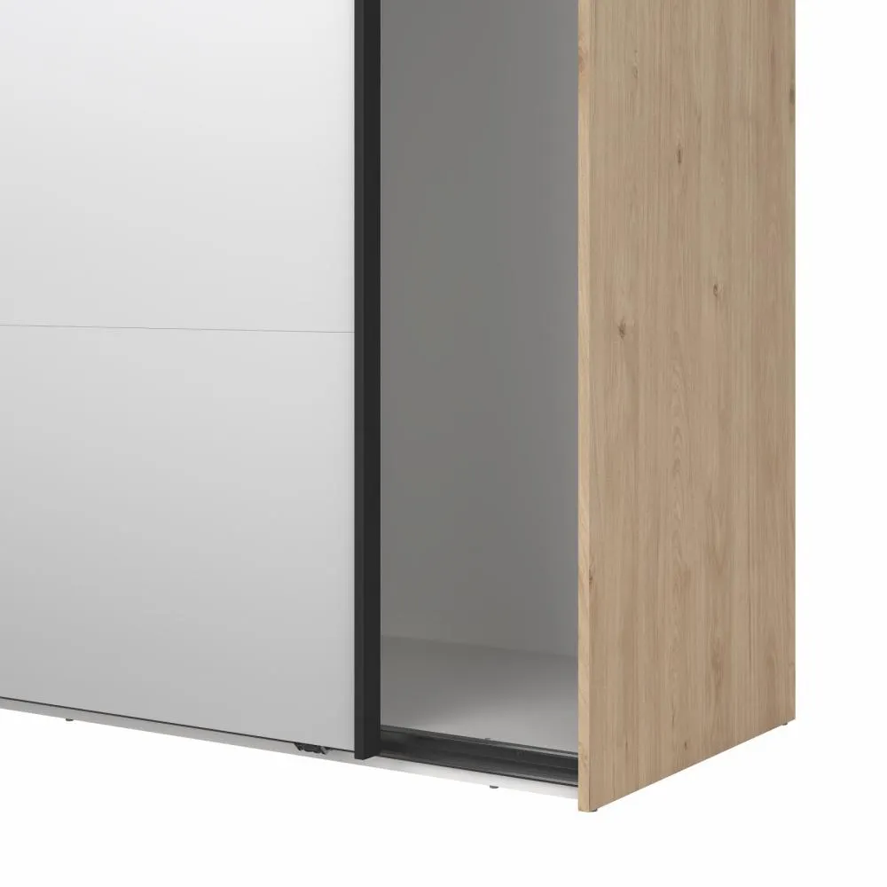 Szafa przesuwna 2-drzwiowa z lustrami BERGAMO 180 x 220 cm Jackson Hickory - TV_65200/15HLMI