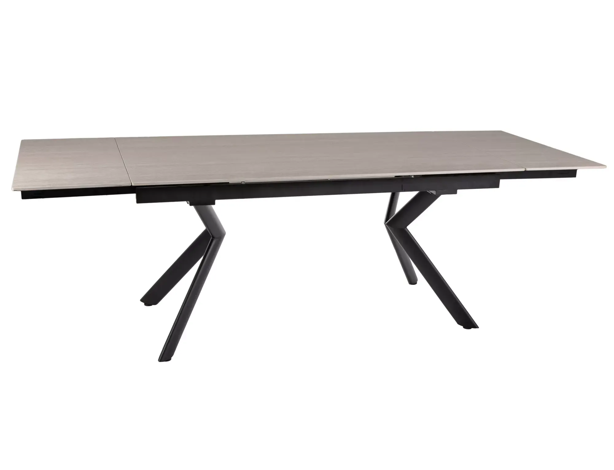 Stół rozkładany ceramiczny NORTON 160(240)x90 beżowy na czarnych nogach - NORTONSTRC160