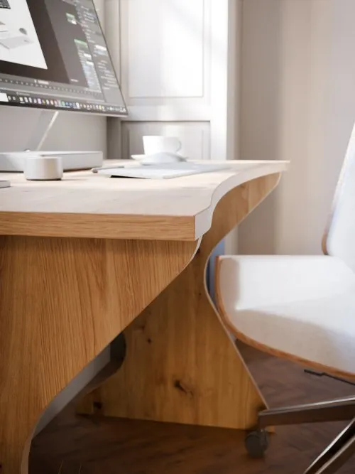 Biurko UTAPAU minimalistyczne 140 cm - dąb artisan - UTPB202-D78