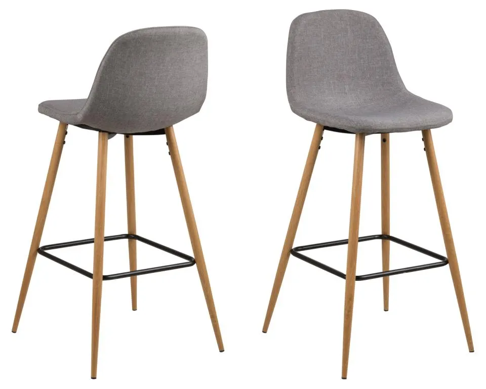 Hoker wysoki SAMANTA Jasnoszary/Efekt drewna