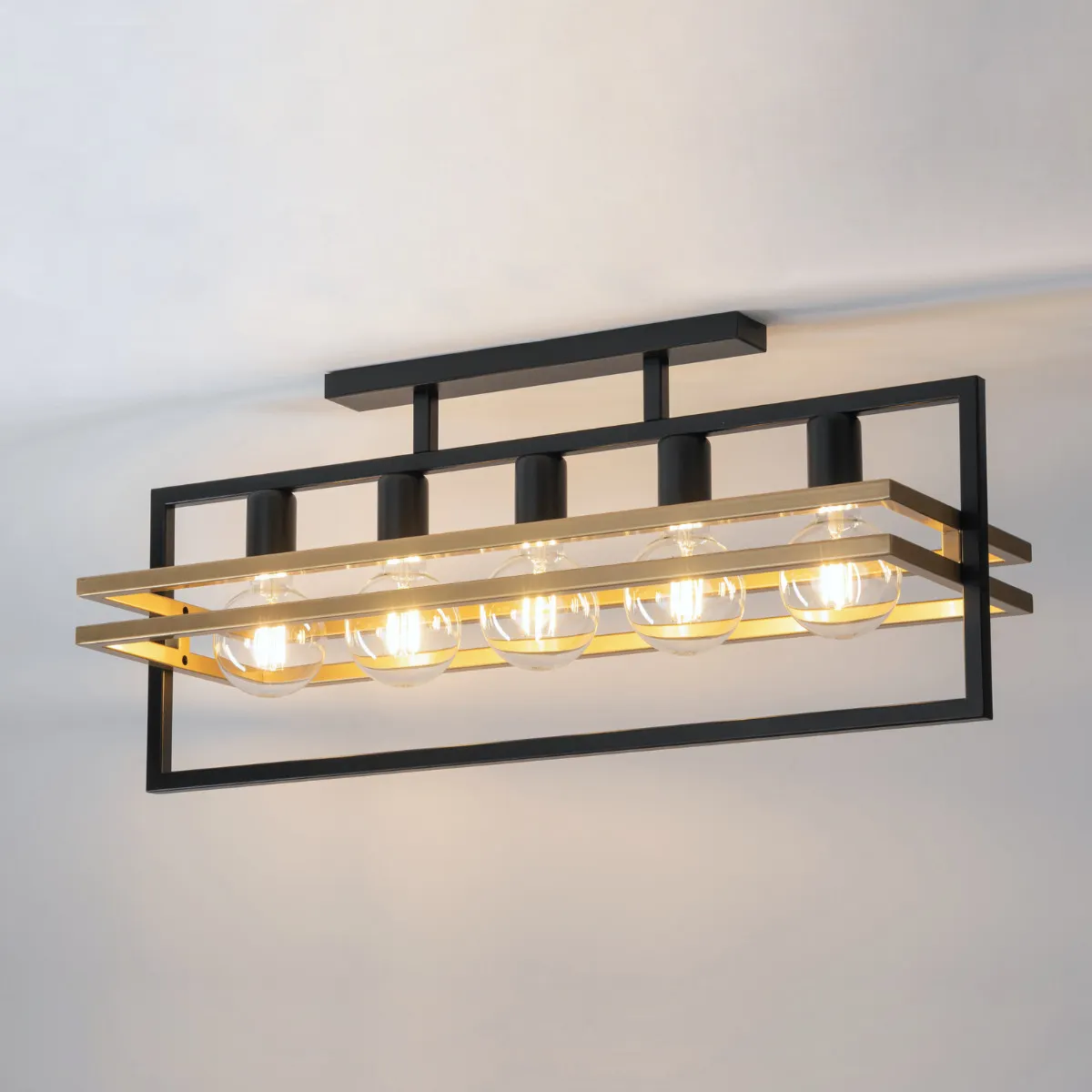 Lampa sufitowa/plafon MERCI 5 czarno-złoty - SI_32407