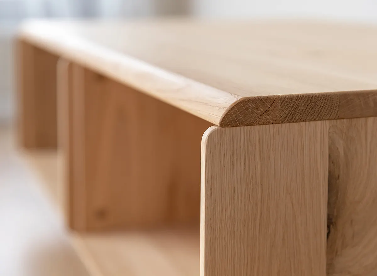 Stolik kawowy drewniany DIVISIONE z szufladą 70x110 dąb olejowany - ZIDIV14