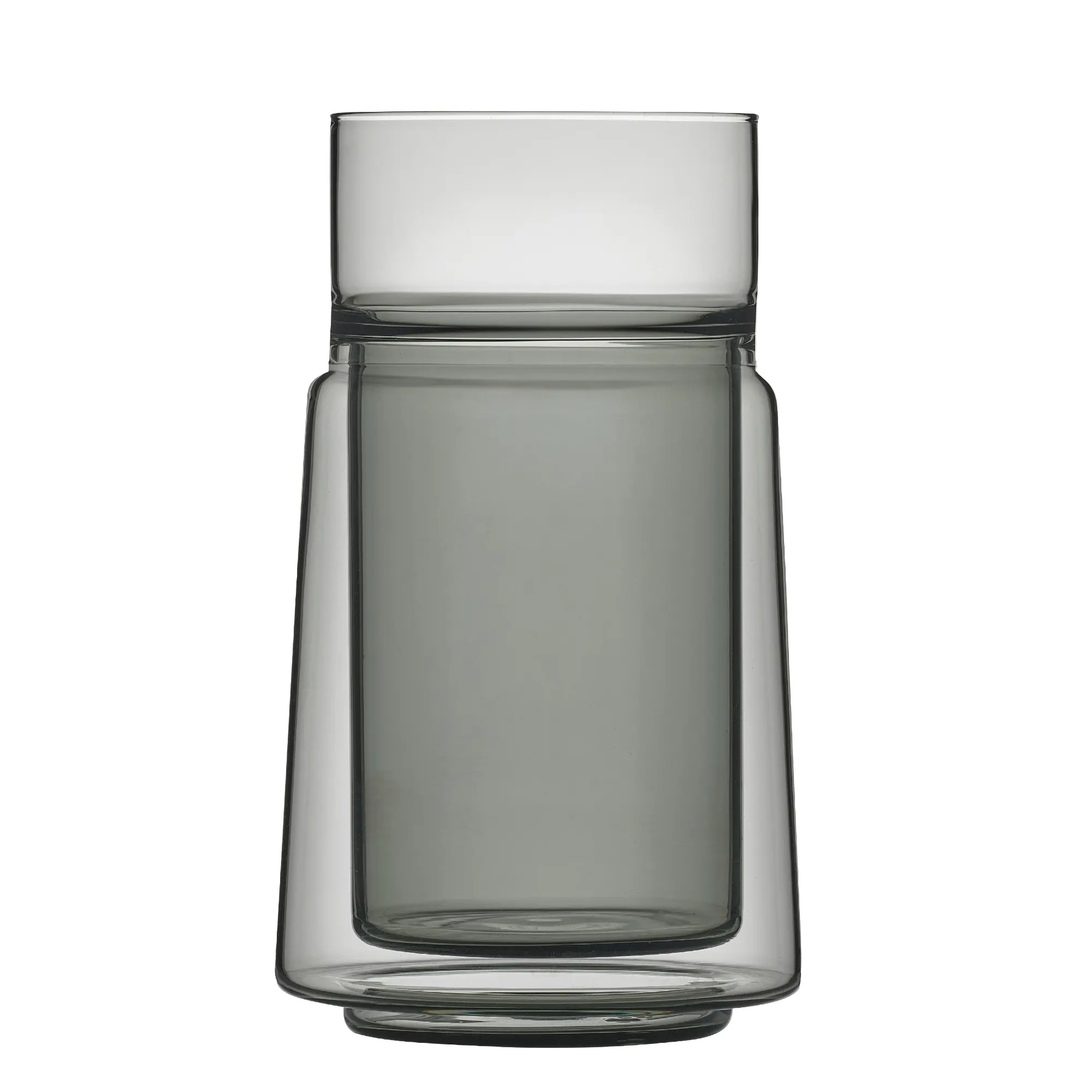 glass, vase, transparent, smoky, double-wield