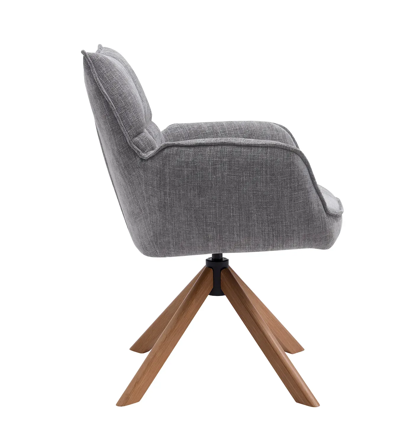 Krzesło obrotowe MARILLA na drewnianych nogach szare - UN_53240003