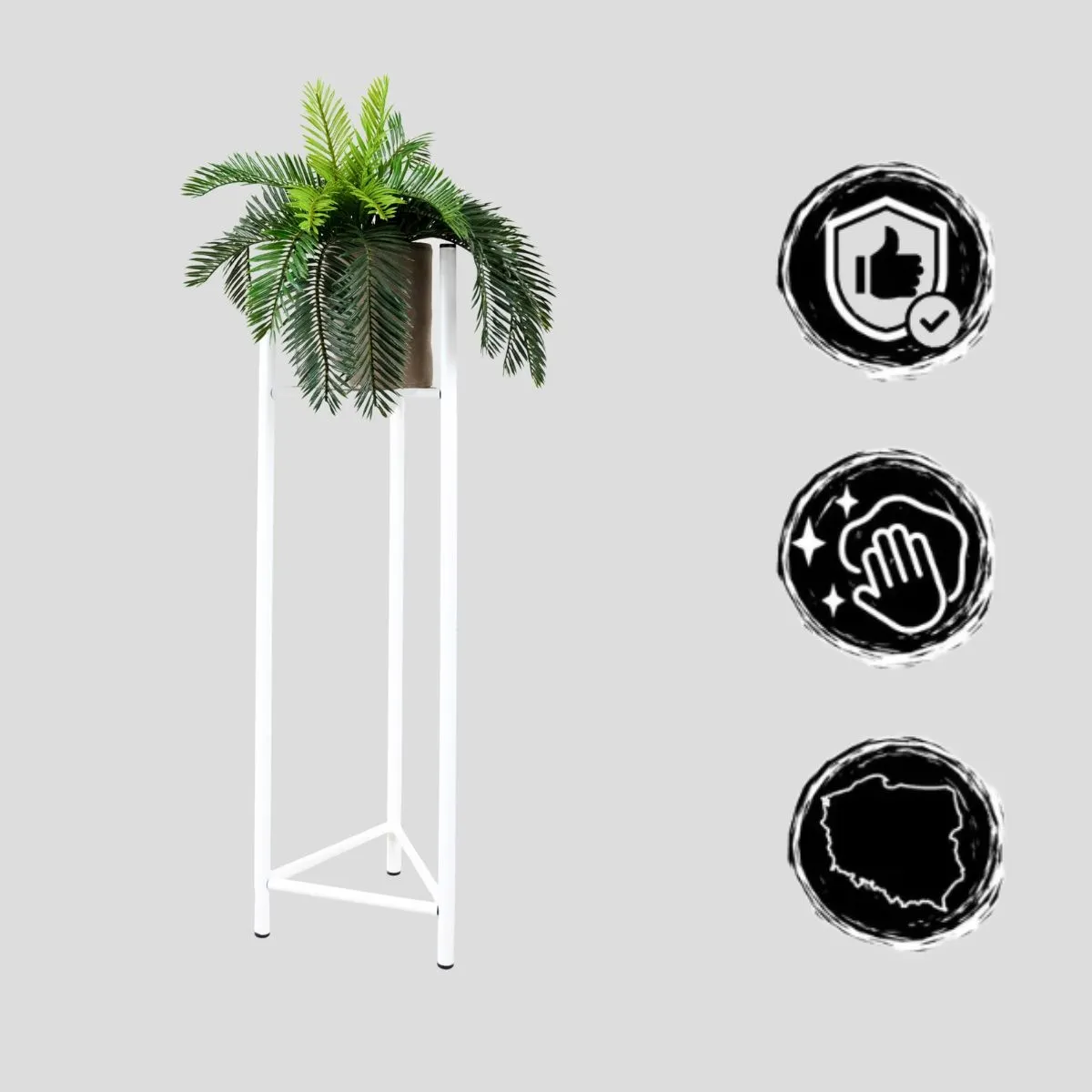 Kwietnik-stojak na donice metalowy SENS L biały - LD_TZ000148