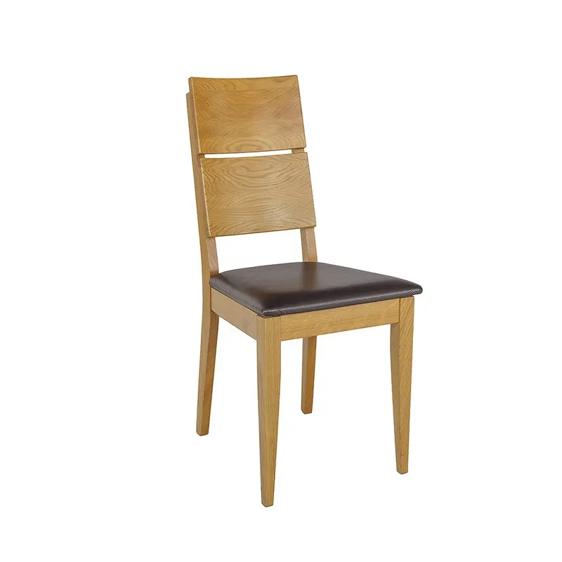 Krzesło dębowe KT373 Naturalny/Skóra DREWMAX — zdjęcie 2