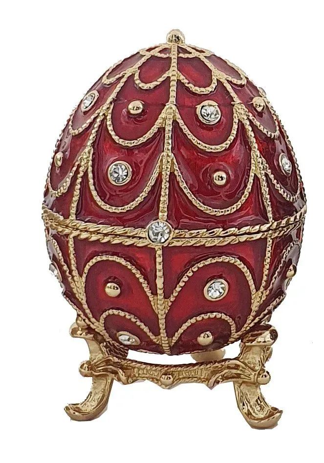 Puzderko JAJKO FABERGE czerwone