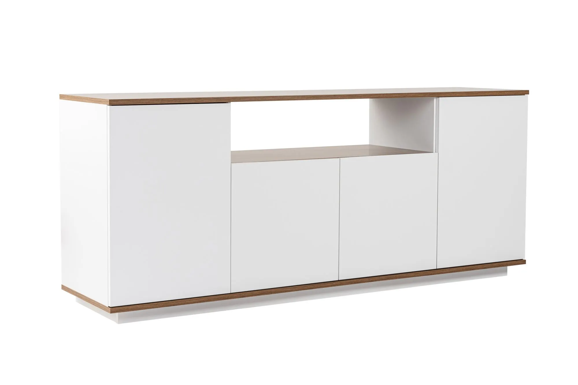 Komoda 4-drzwiowa z wnęką ARISTA 180 cm biały orzech