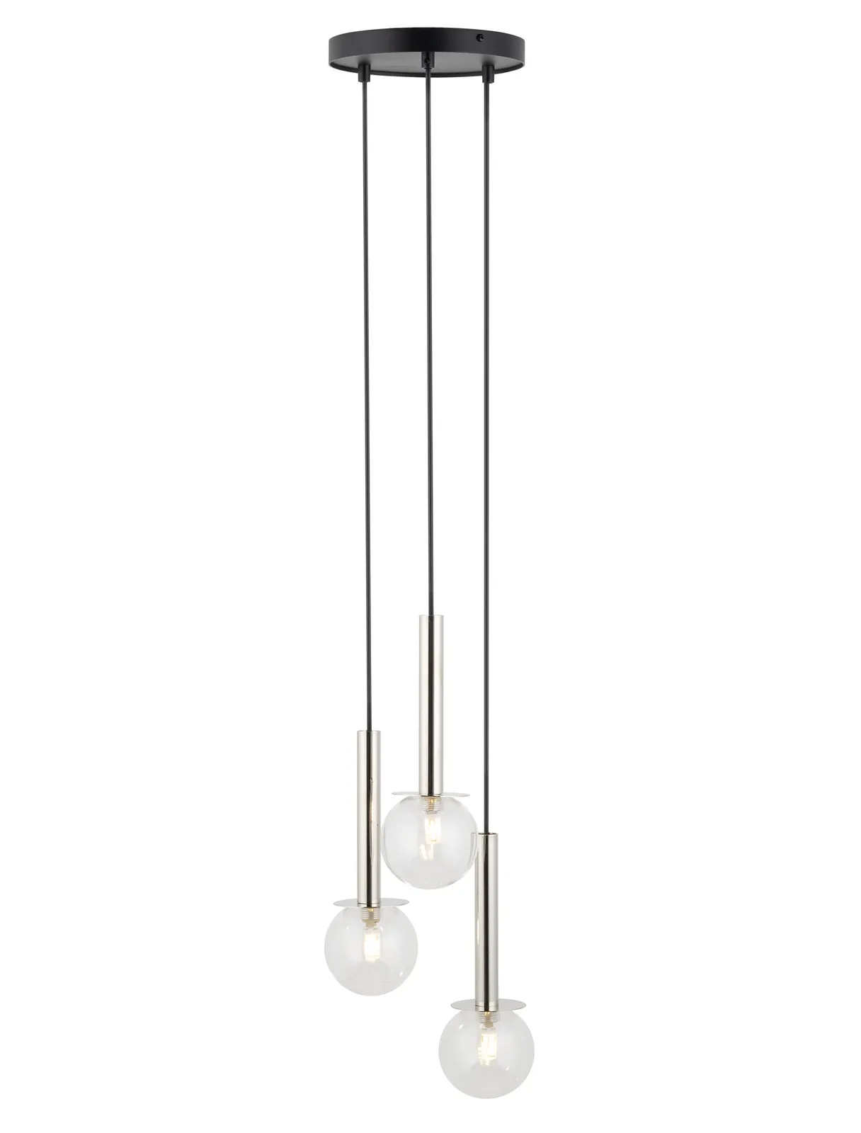 Lampa wisząca DAISY 3 czarno-srebrna