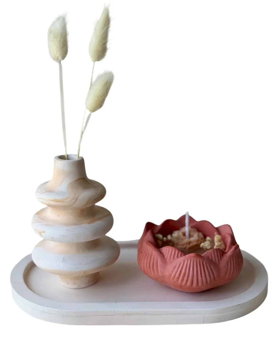 Zestaw świec sojowych (3 części) GLAMOUR CANDLE 33ST różowy biały