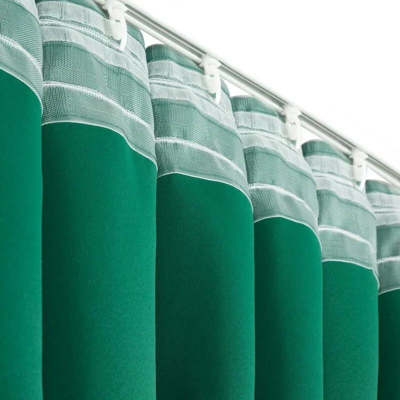 ZASŁONA GOTOWA MILAN NA TAŚMIE 140 X 300 CM CIEMNOZIELONY - EU_390147