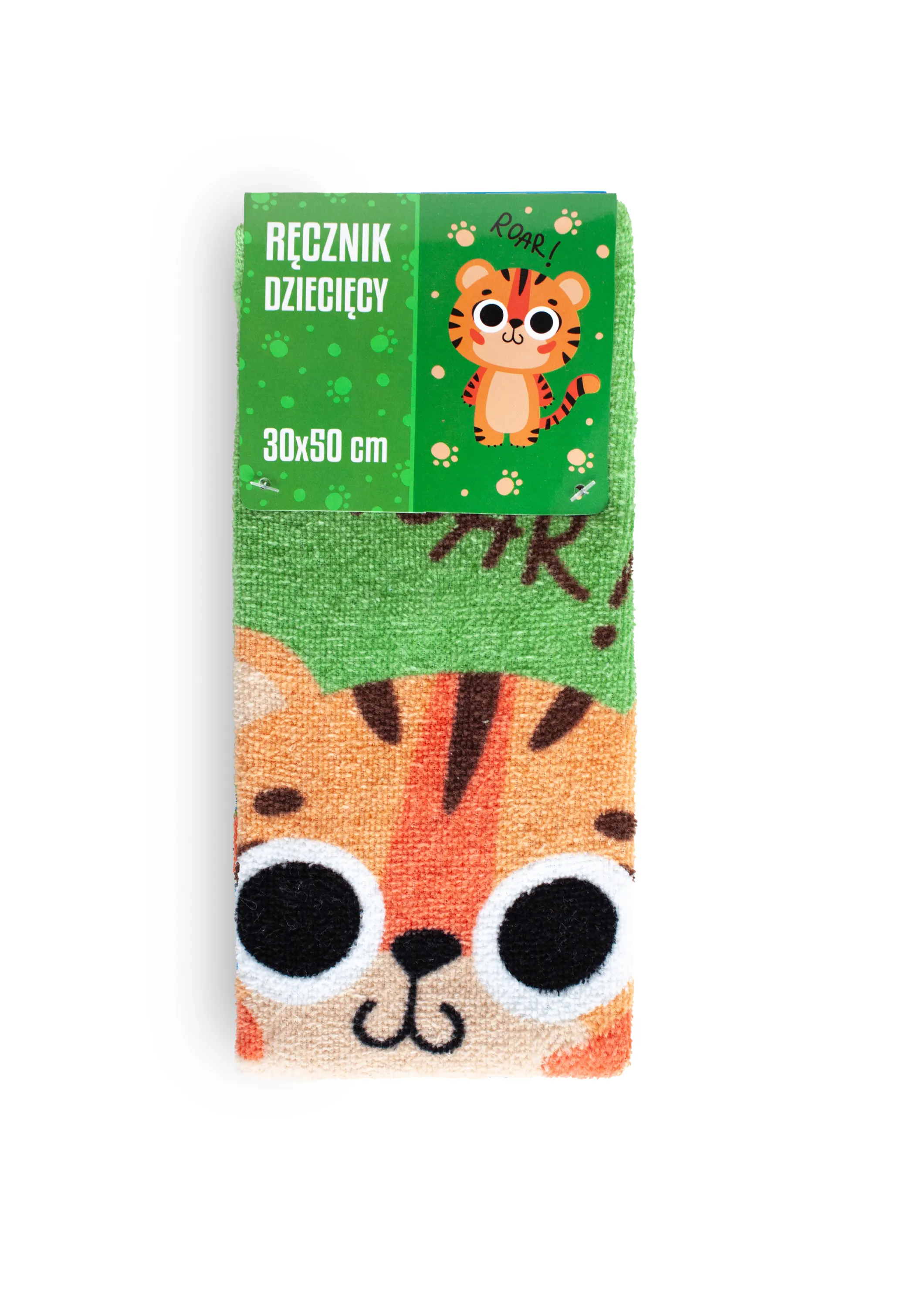 Ręcznik dla dziecka ZWIERZAKI 016 TYGRYSEK 30x50 gramatura 350 zielony - FARO_29712