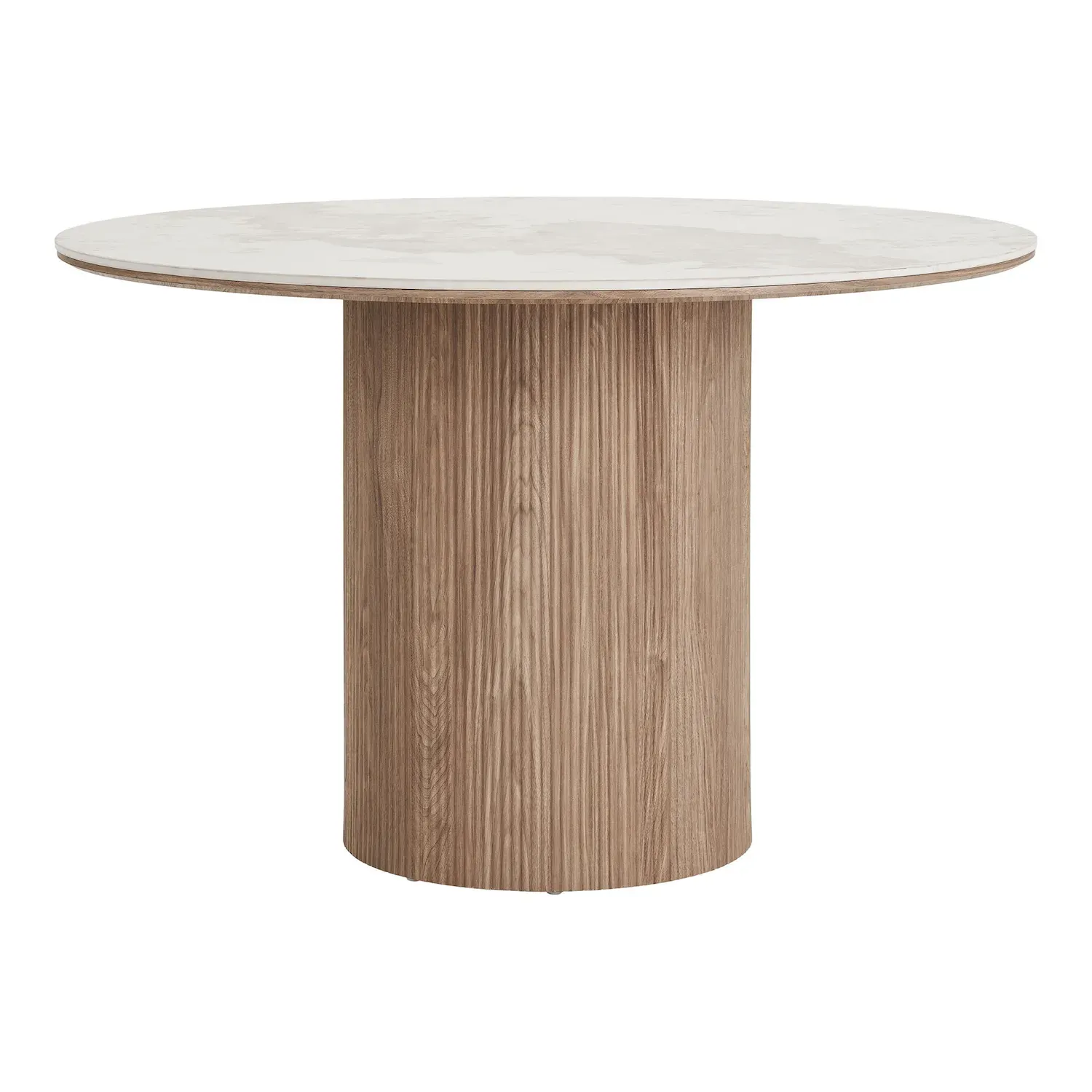 Stół okrągły ATHENS 120cm ceramiczny blat biały efekt marmuru