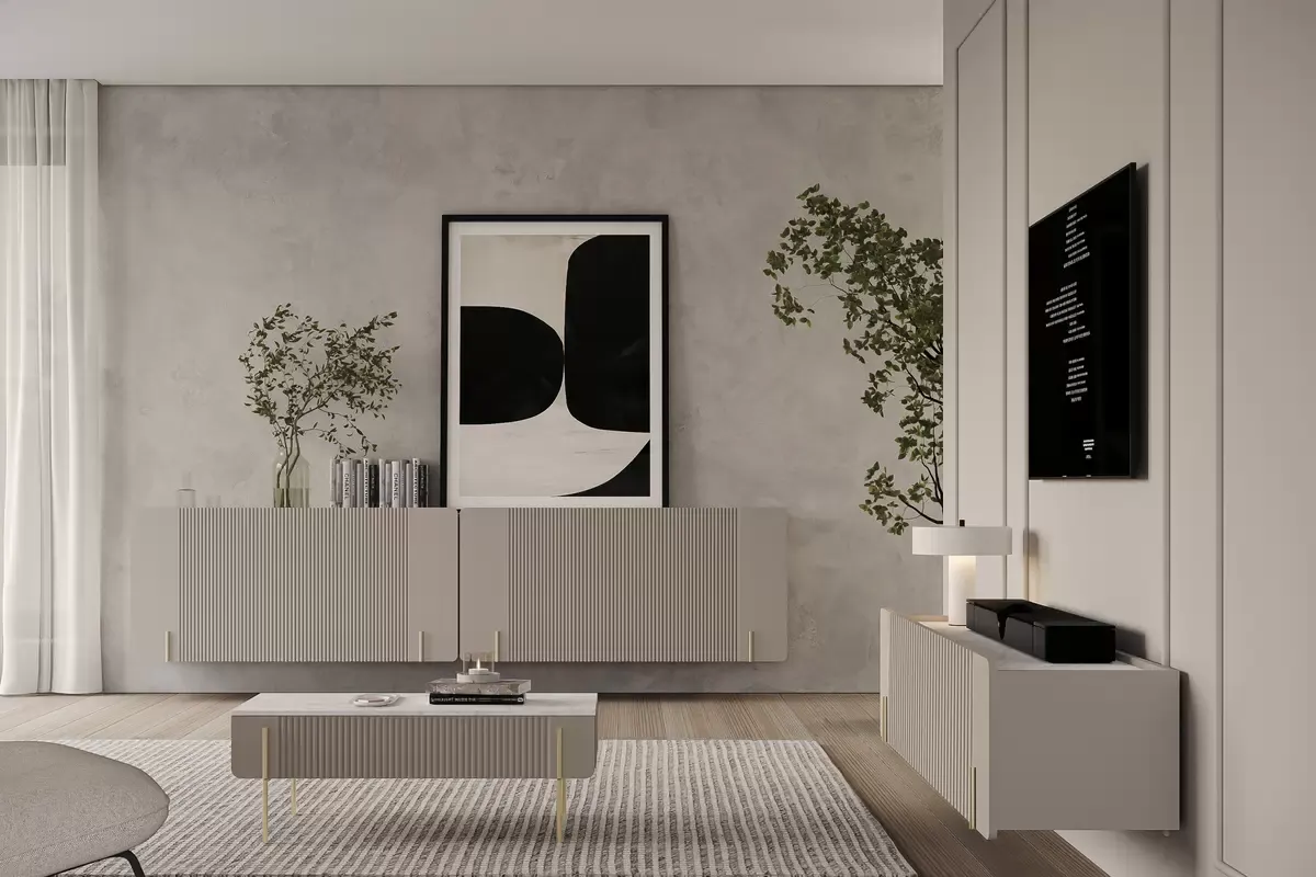 MALMI Ława 100 2SZ - cashmere / crema bianca / złote nogi - B_162306