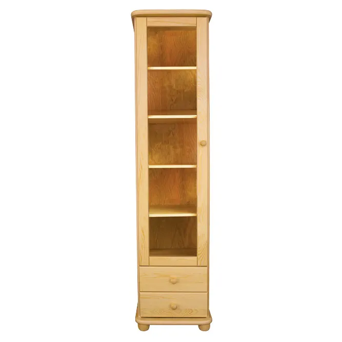 KW131 kredens/witryna/biblioteczka S45 W190 G42 sosna olcha DREWMAX