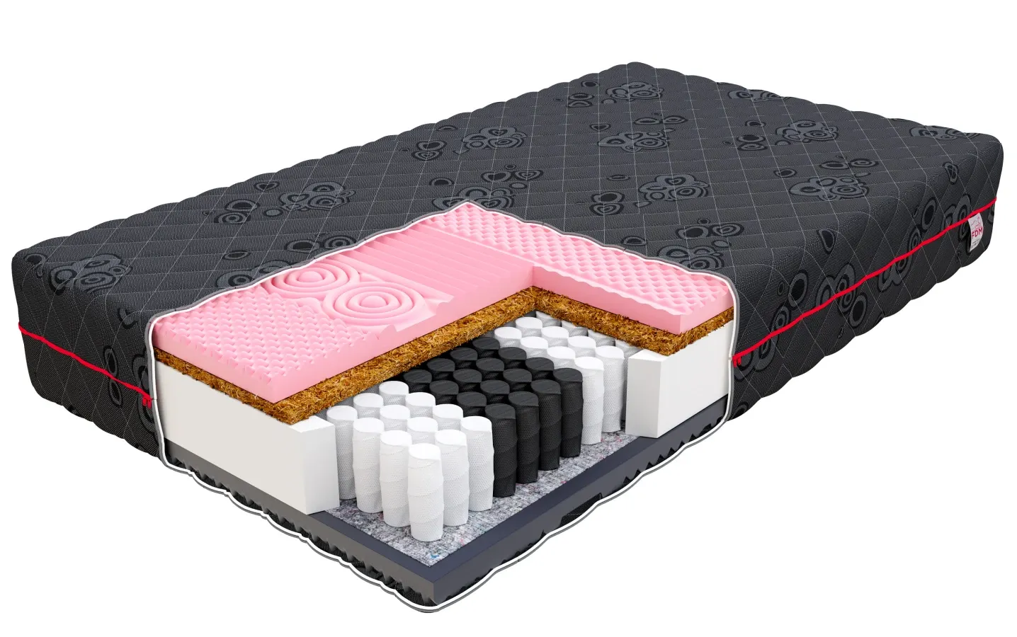Materac kieszeniowy SALERNO 80x200x28 - H2, H3 średnio miękki, średnio twardy
