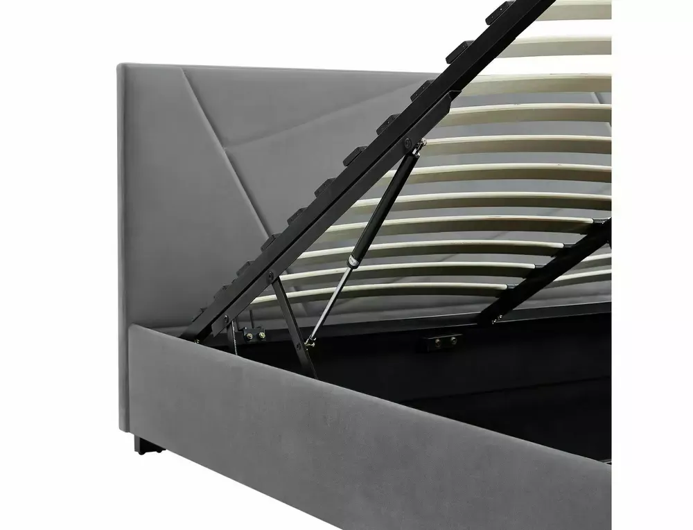 Łóżko z pojemnikiem COLUMBIA VELVET siłowniki gazowe 140x200 Tap.192 szary - COLUMBIAV140SZ