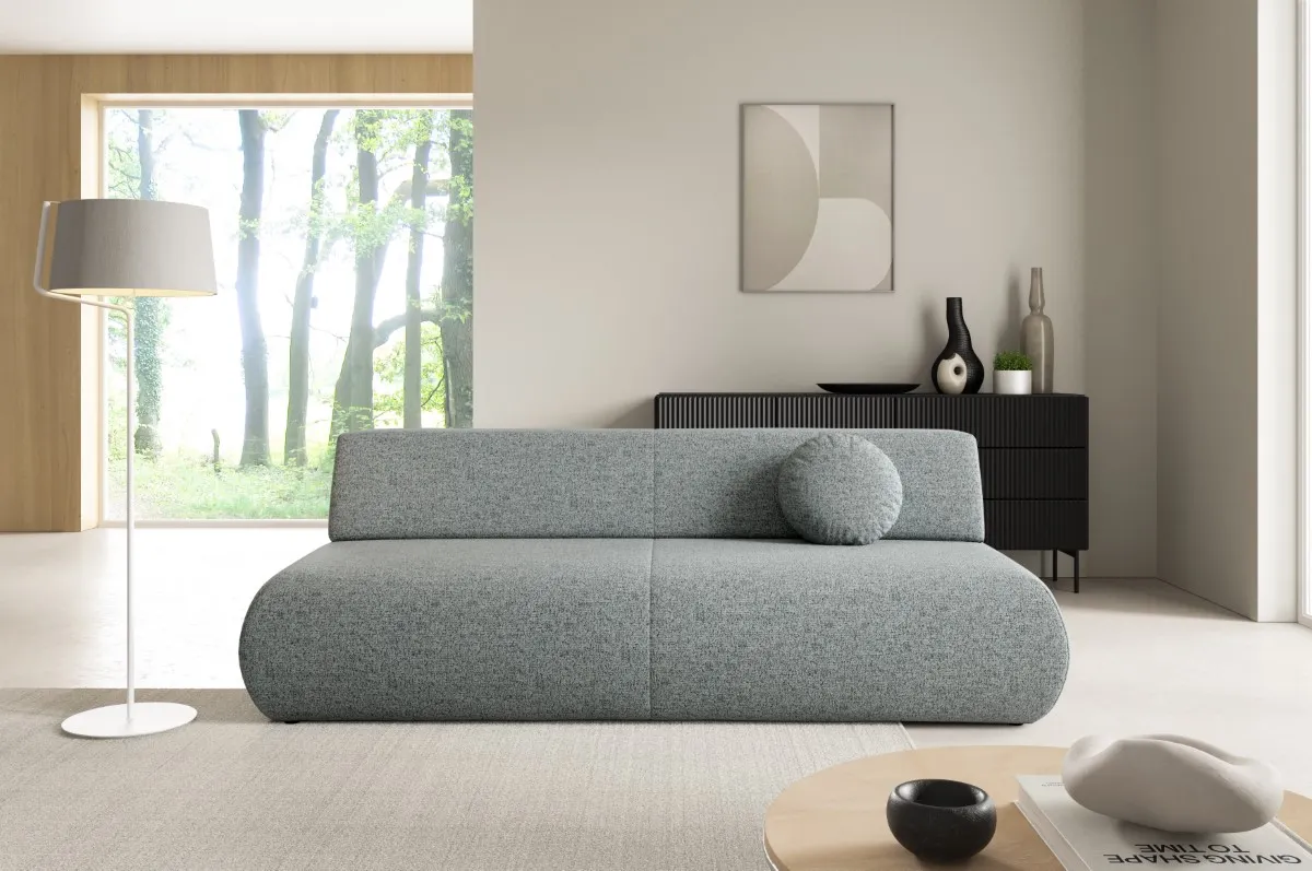 Sofa rozkładana z pojemnikiem PUENTE 214 cm stalowa — zdjęcie 8