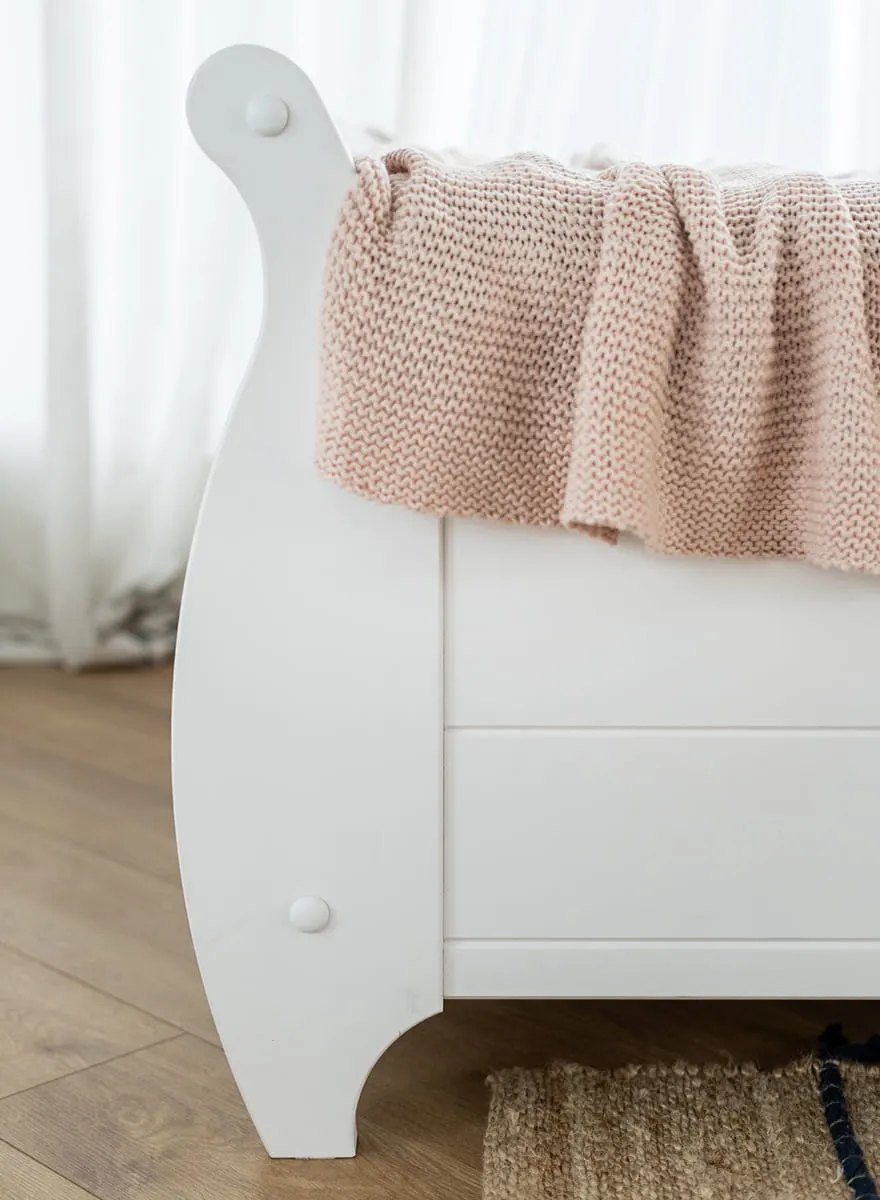 Łóżko sosnowe z 4 szufladami Toskania 160cm Kolor: biały, bejca - PL2025BS