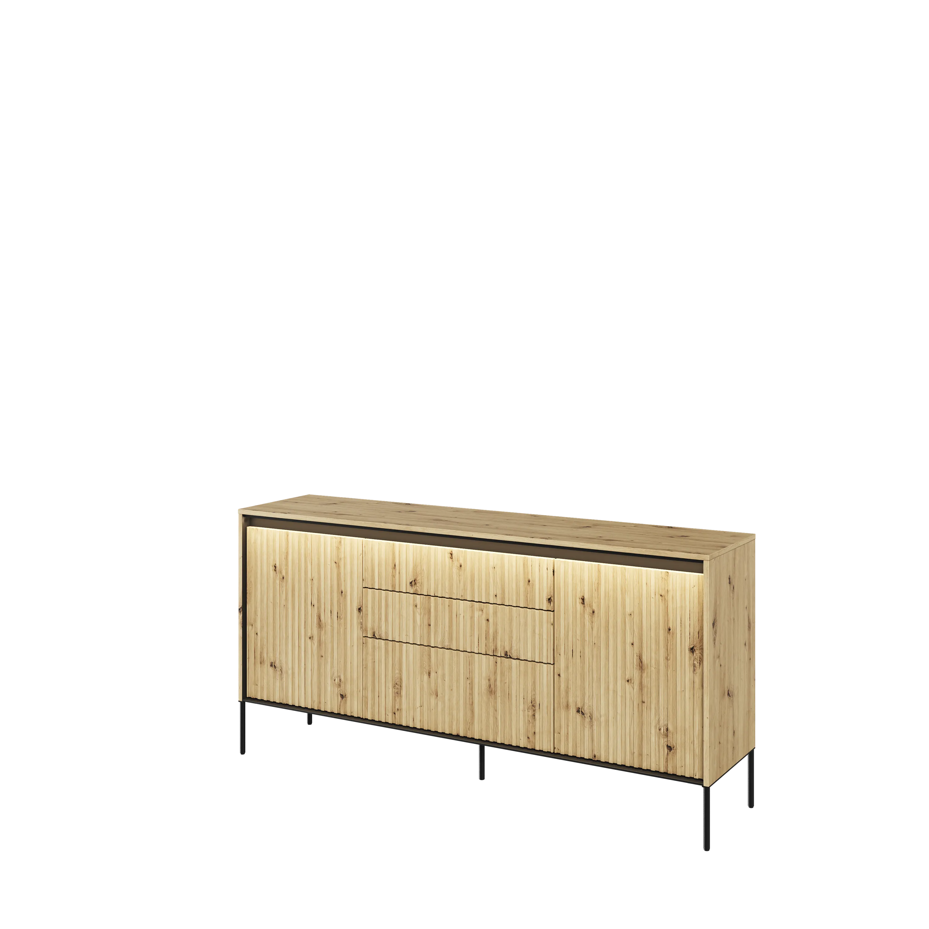 Komoda z oświetleniem TREND TR-01 2D3S dąb artisan/czarny - TR1DAC-V2