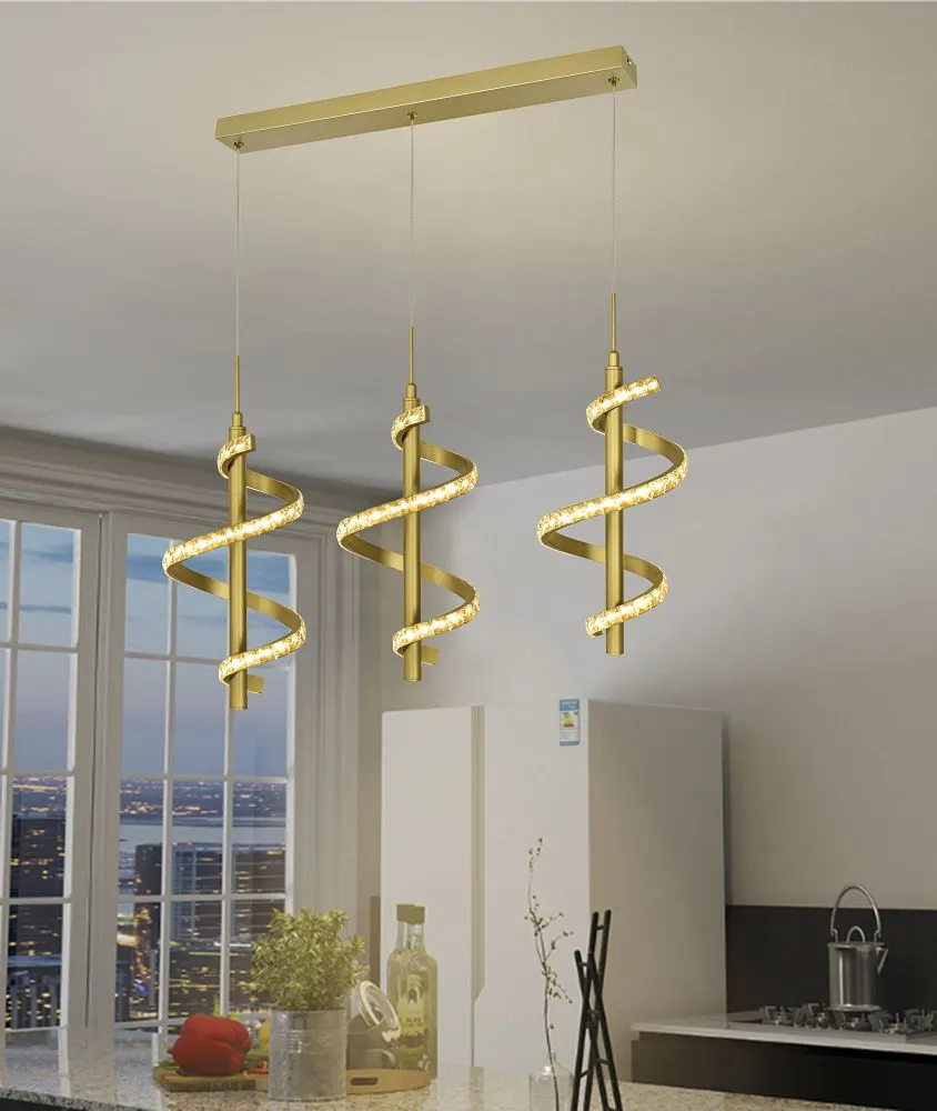 Lampa wisząca CLARET potrójna z dekoracyjnymi kryształami i ściemniaczem typu "klik" - 7209-0315