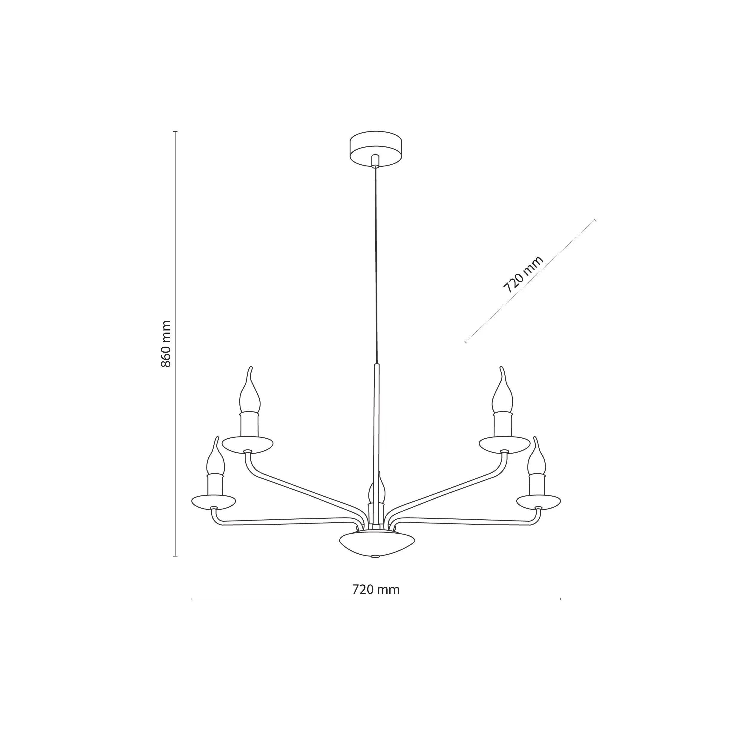 Lampa wisząca LIMAL czarna metalowa 86x72cm - TK_4612