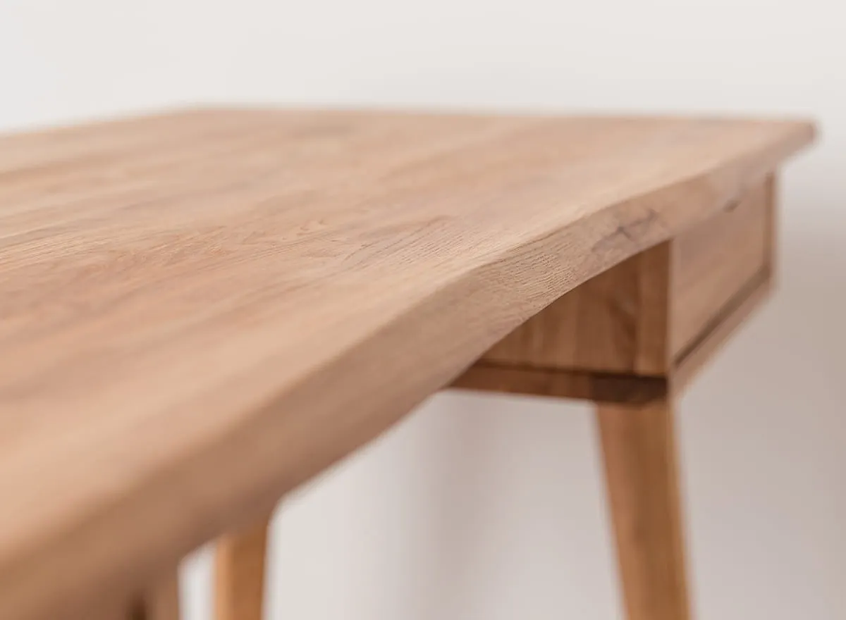 Biurko z 2 szufladami dębowe olejowane 138x55x75 cm Simona II - KULSIM2