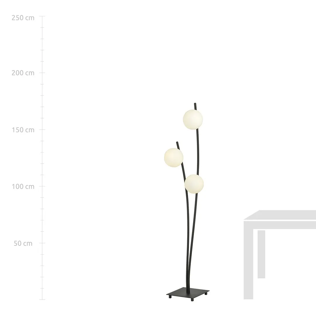 Lampa stojąca HUNTER LP3 czarny biały — zdjęcie 4