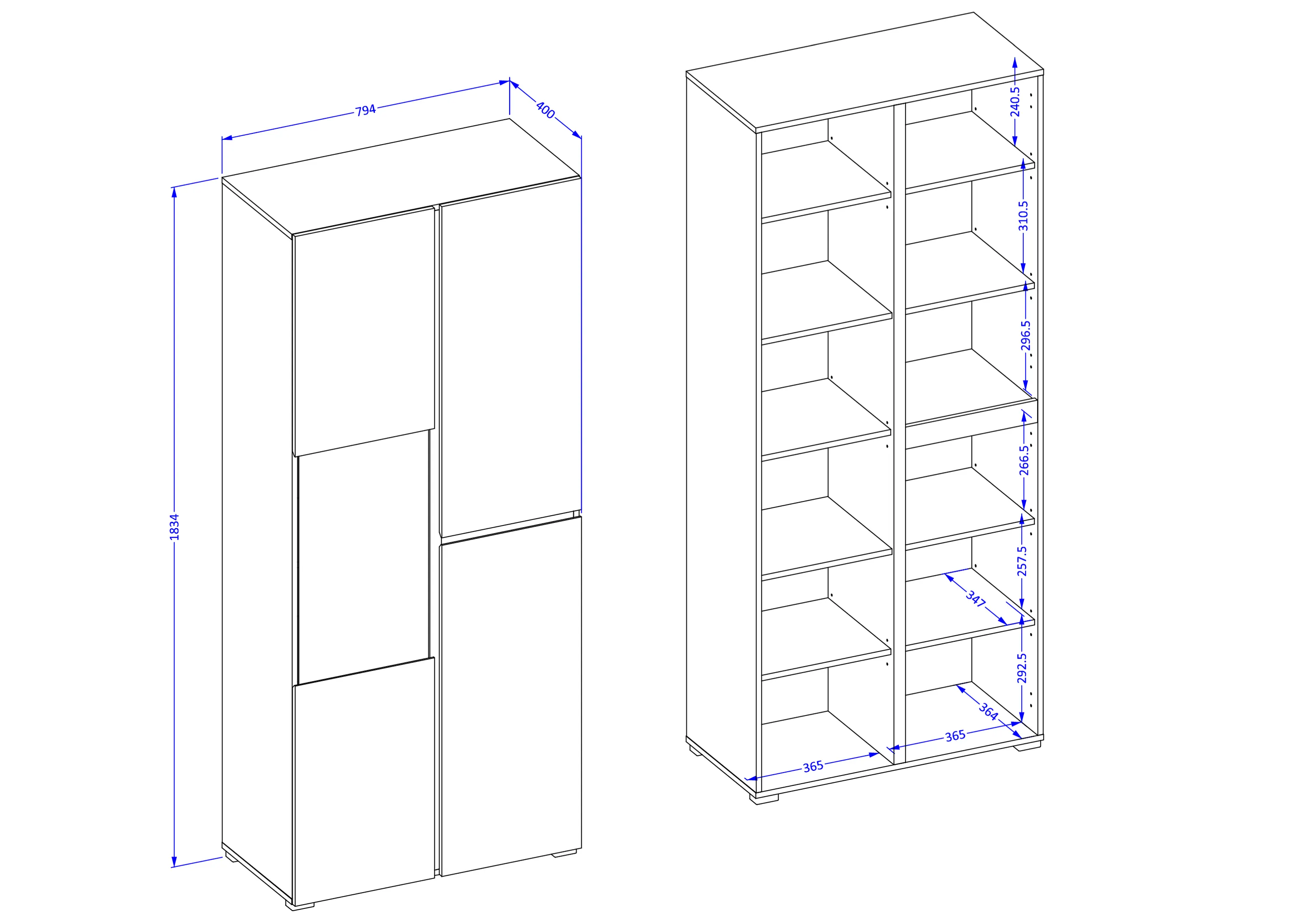 Witryna 3-drzwiowa szklana CROSS 80x183 biało-czarna - 249WMY12