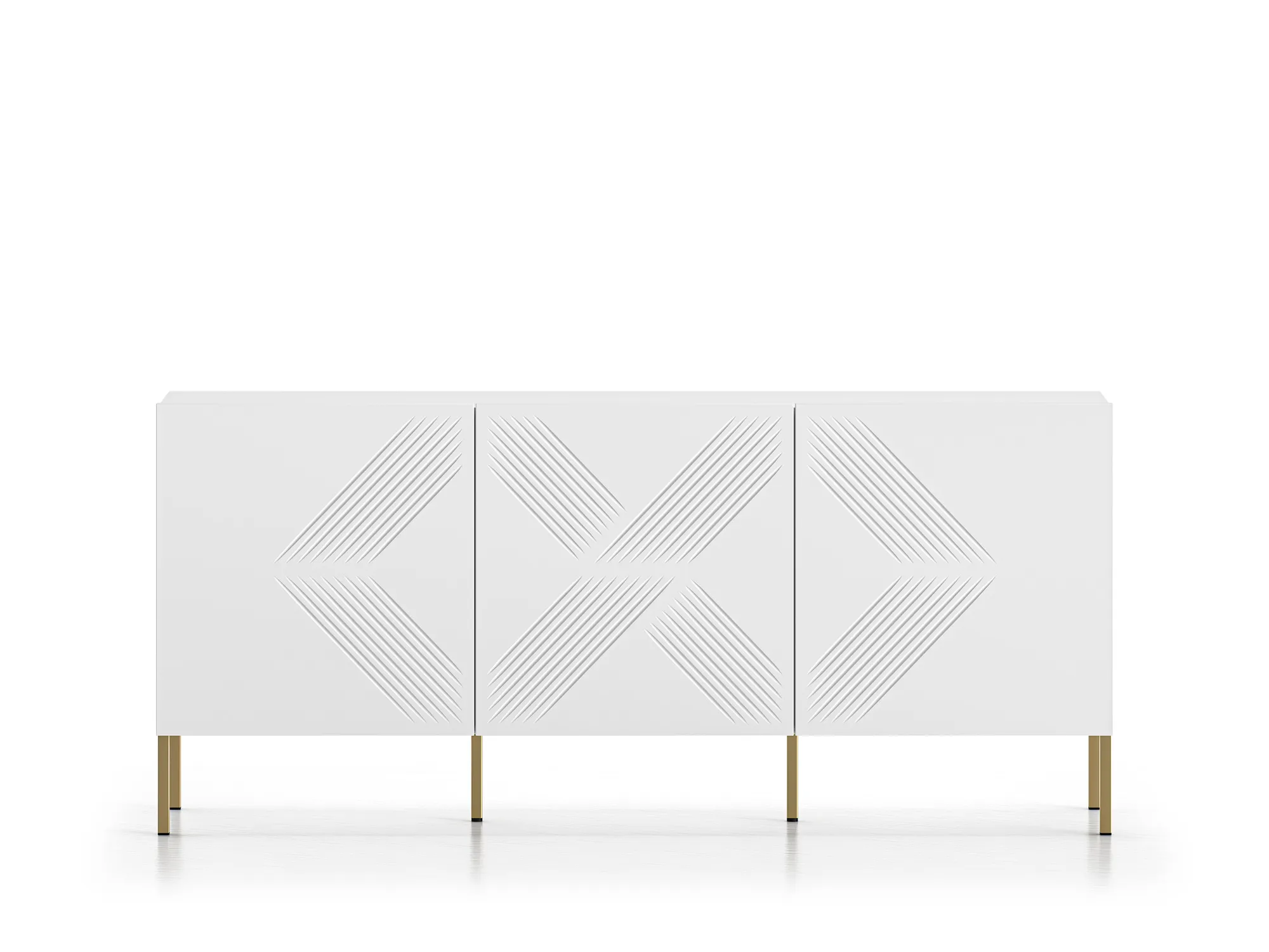 Komoda 3-drzwiowa CLEARING 02 biały alpejski, noga-złoty - 1CLEA02-001-04