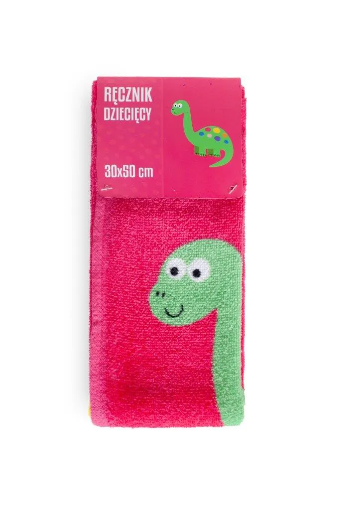 Ręcznik dla dziecka ZWIERZAKI 014 DINOZAUR 30x50 gramatura 350 czerwony - FARO_29681