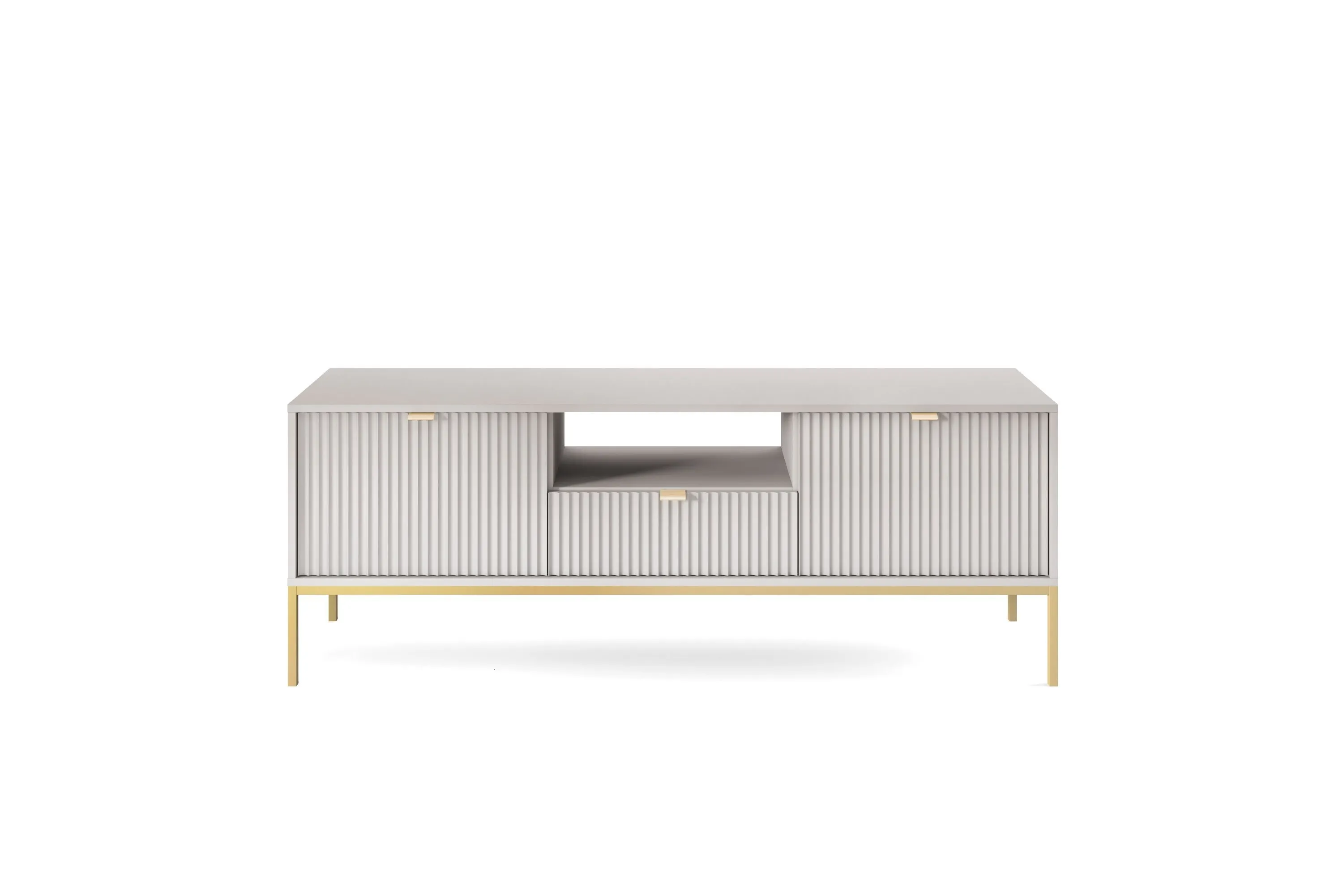 Szafka RTV z szufladą NOVA Szary, Złoty - NOVA_RTV154_SZZL