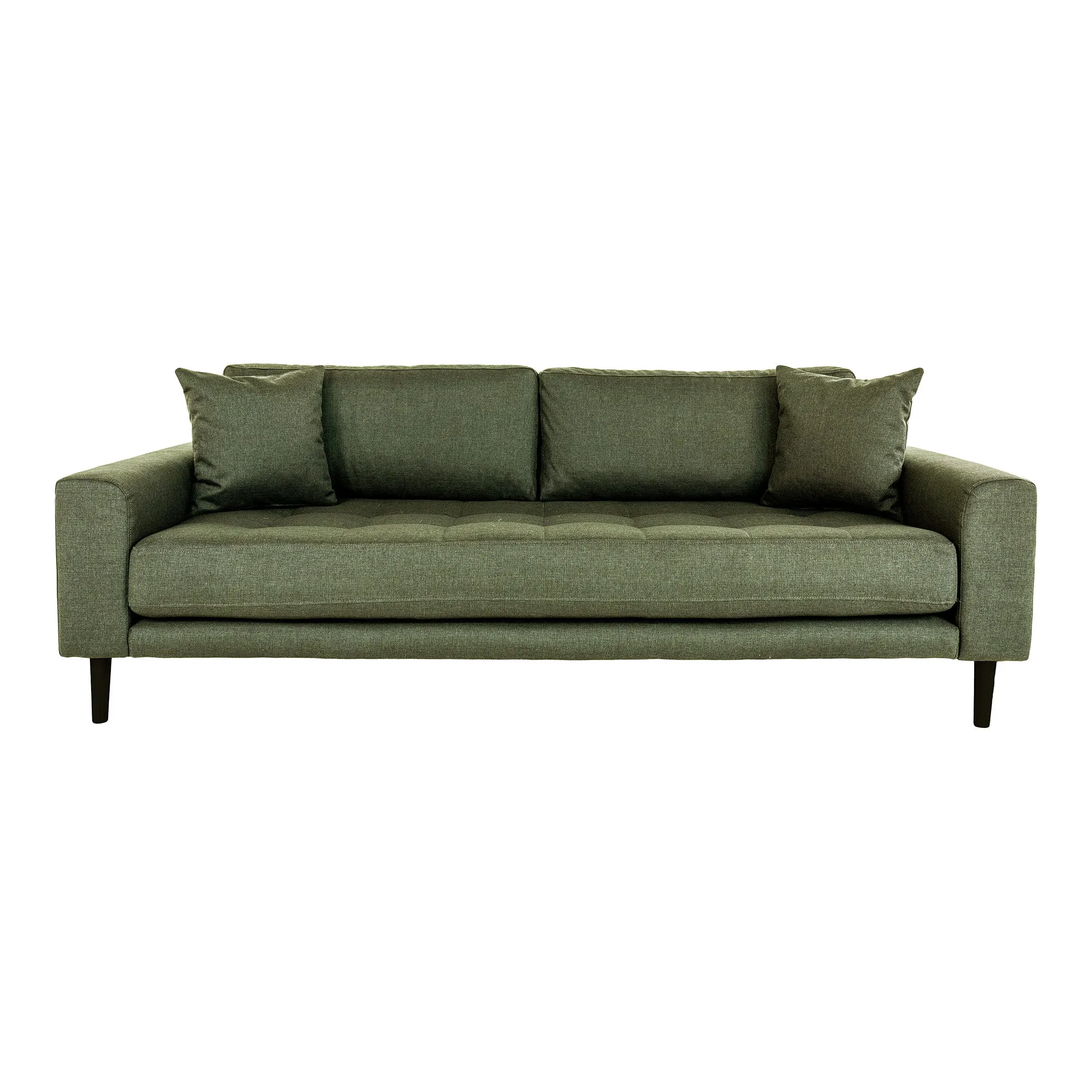 Sofa wypoczynkowa 3-osobowa LIDO oliwkowa, czarne nóżki