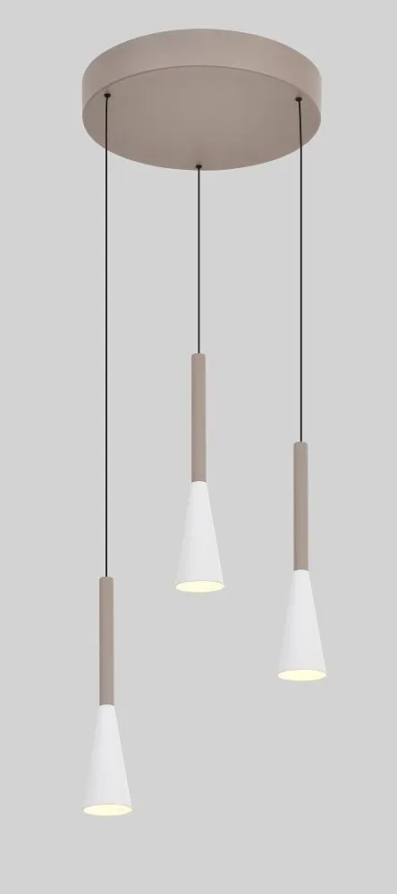 Lampa wisząca okrągła TROMPTO 3 LED kaszmirowa — zdjęcie 3