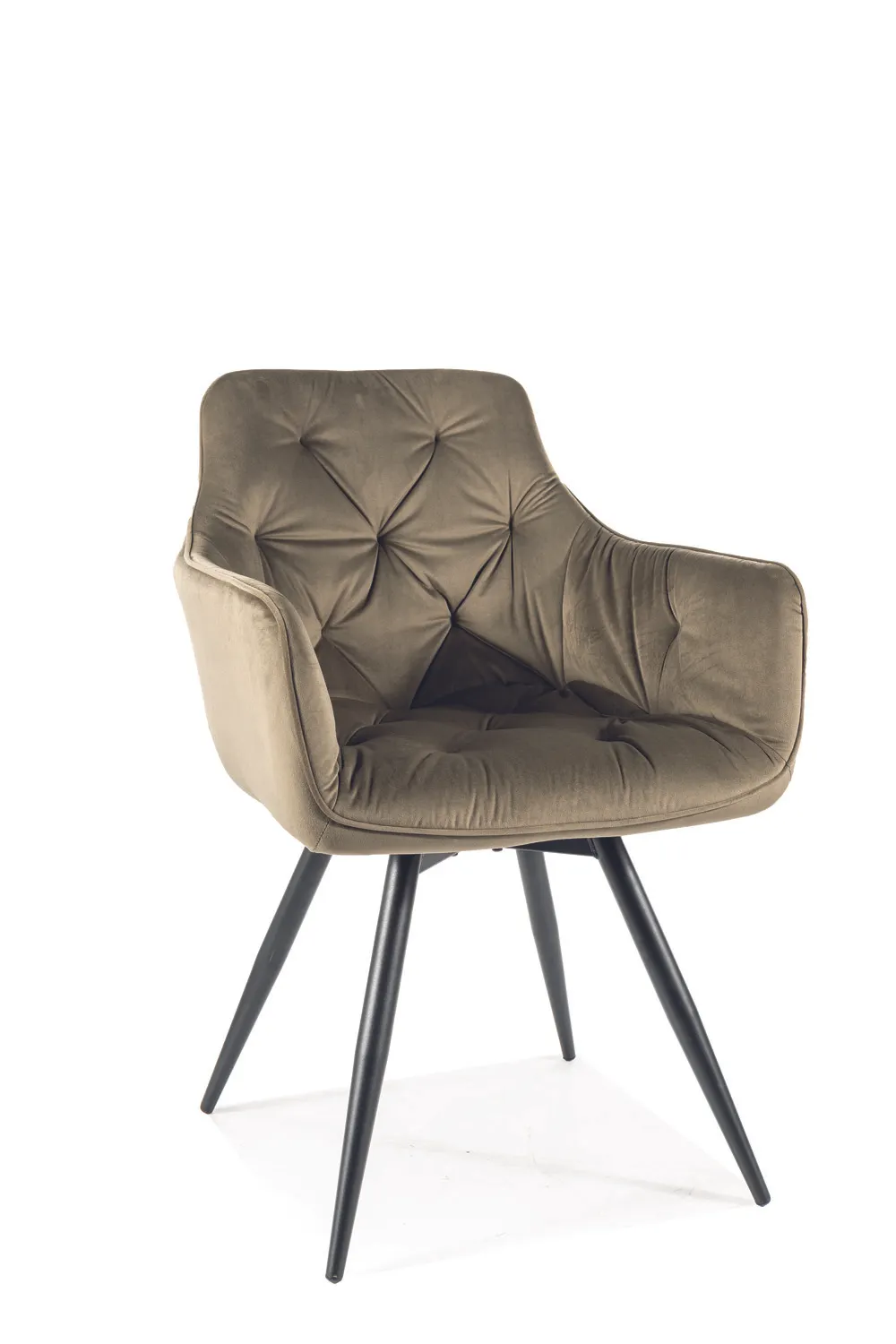 KRZESŁO MANGO VELVET STELAŻ CZARNY/BLUVEL OLIWKA 77 SIGNAL