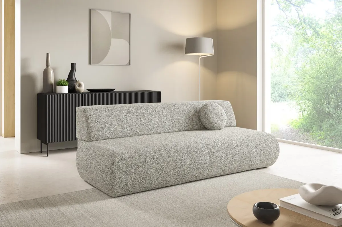 Sofa rozkładana z pojemnikiem PUENTE 214 cm szara — zdjęcie 9
