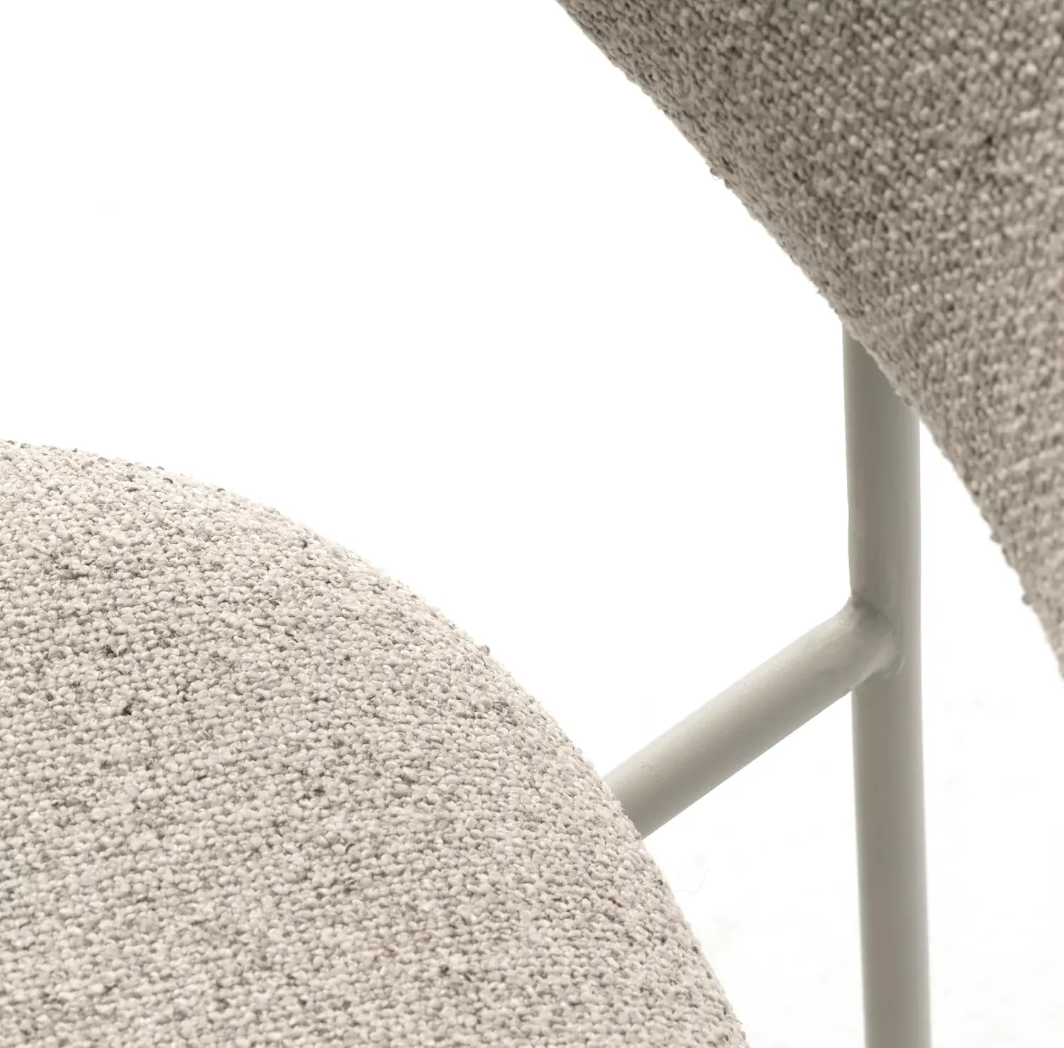 Krzesło tapicerowane ZAMA metalowe białe/szare - UN_49430101