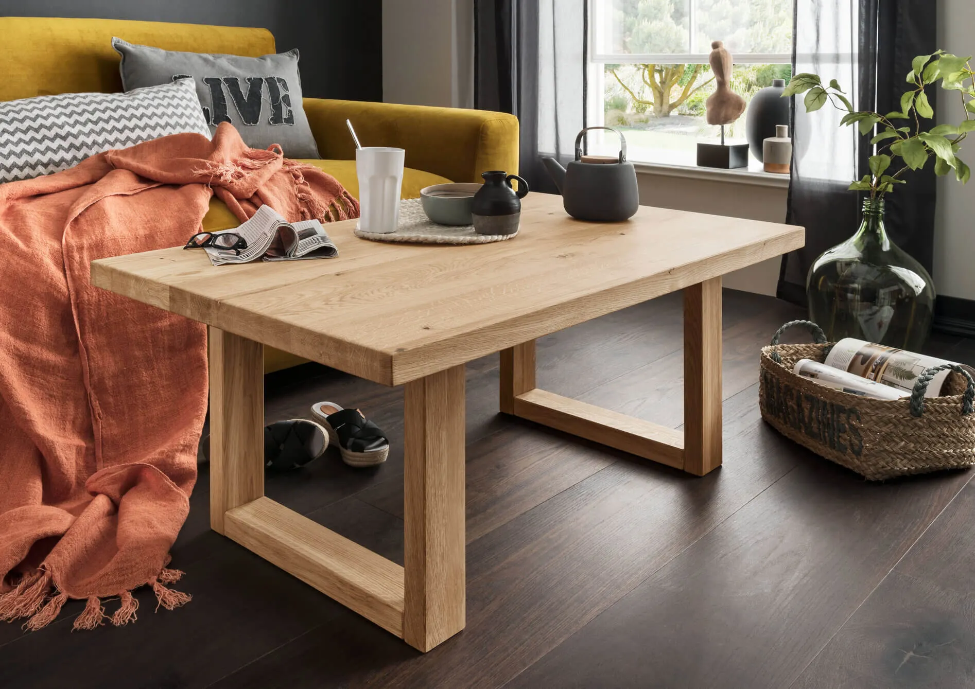 Stolik kawowy prostokątny dębowy DOVE 110x70x45 - GK_1031691601