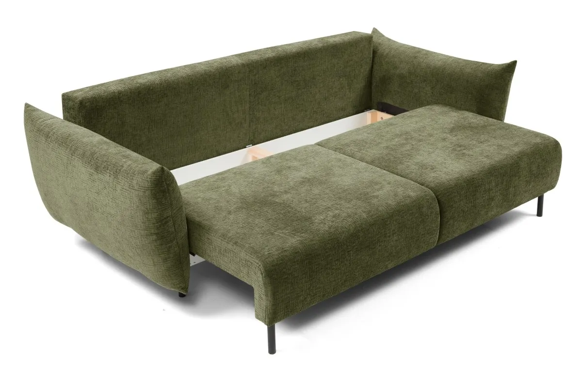Sofa rozkładana z pojemnikiem ADEL 240 cm oliwkowa - ADEL_SOF_0TH38