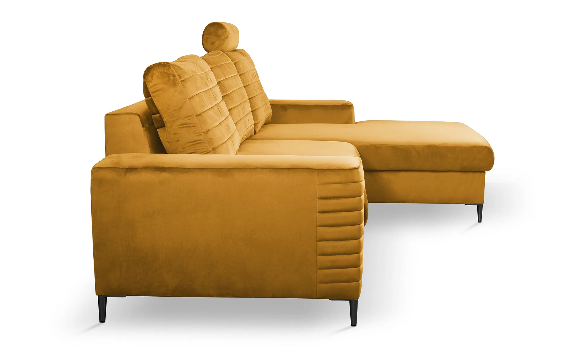 Narożnik rozkładany z pojemnikiem COLLIN VELLUTO 253 cm prawy musztardowy - COLILIN_NAR_VELLUTO8_P