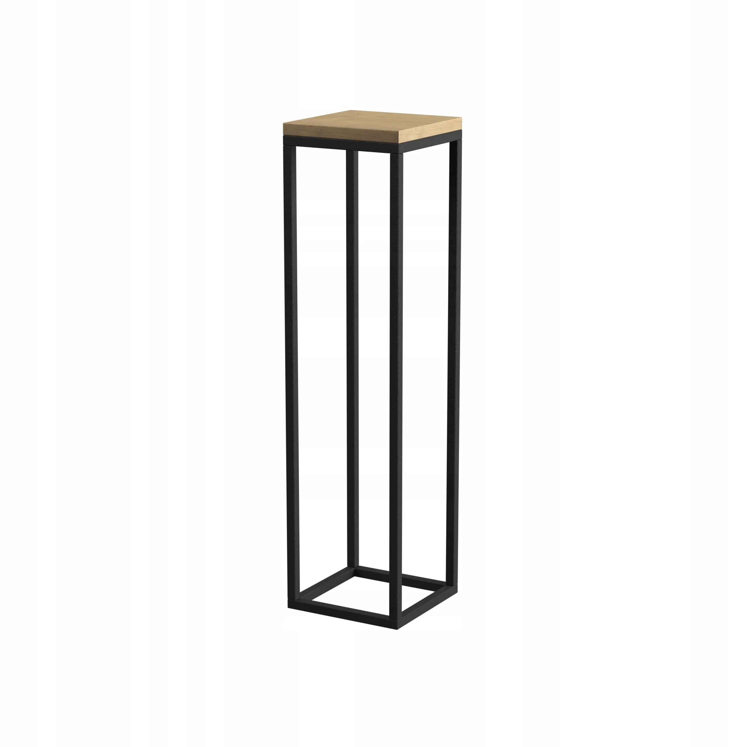 Kwietnik stojący LAVAL M metal drewno czarny naturalny