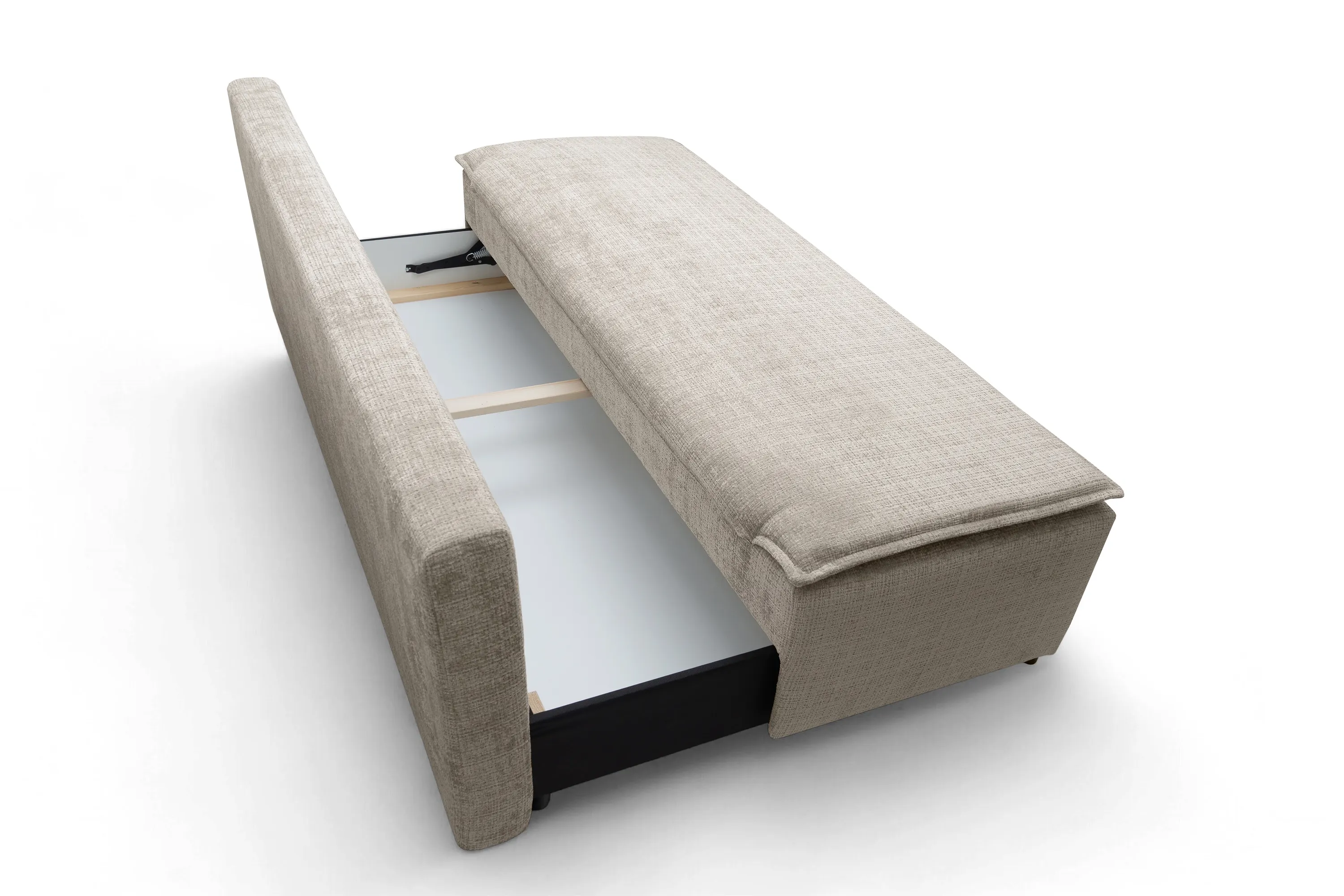 Sofa rozkładana z pojemnikiem FIRIOZA 210 cm ciemnobeżowa - B_165928