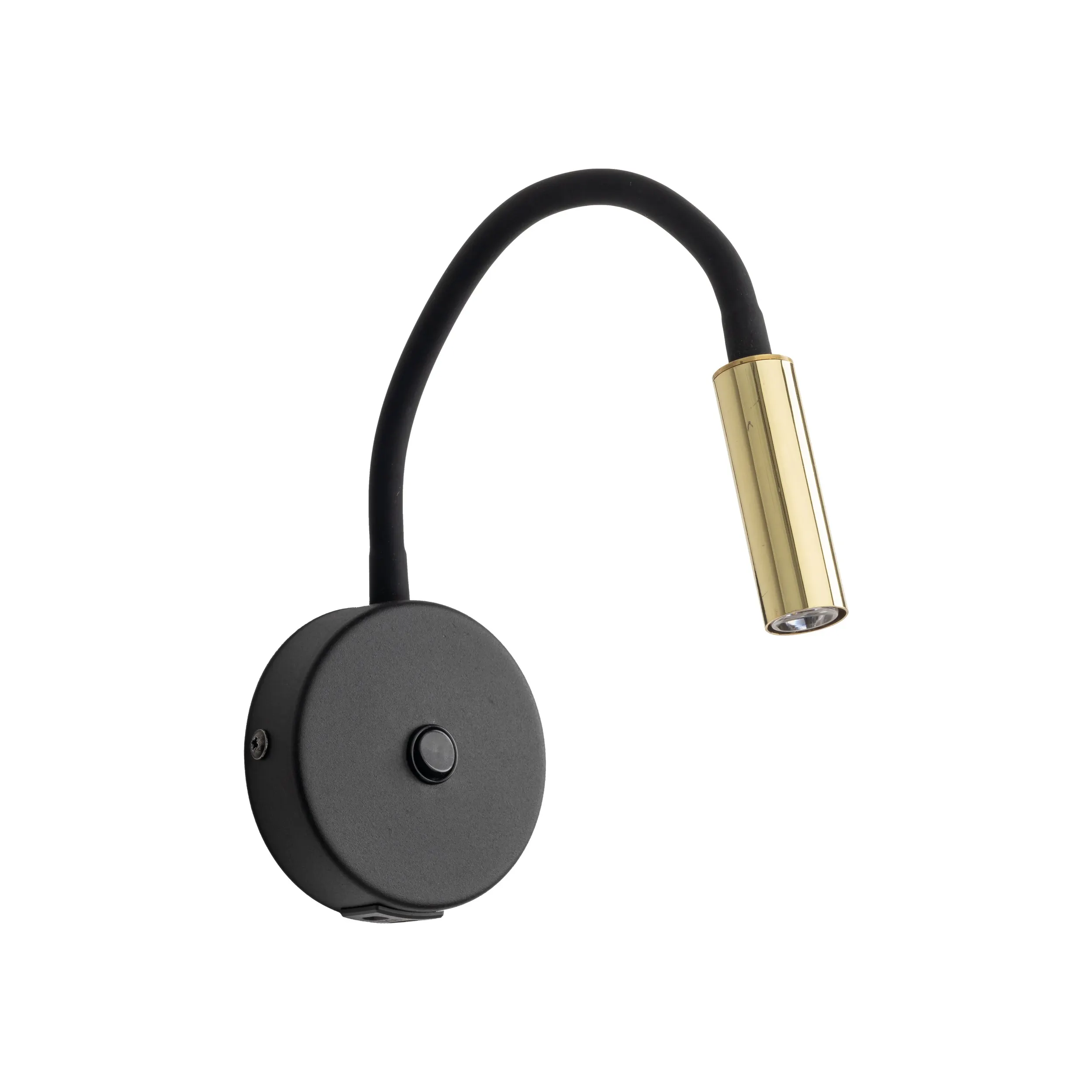 Kinkiet LAGOS czarny złoty regulowany z włącznikiem i dwoma gniazdami USB A oraz USB C 45x36x32cm