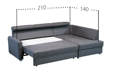 Sofa z funkcją spania TOGO 2FMONO 241 granatowy