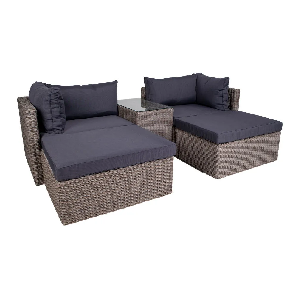 Zestaw ogrodowy modułowy ROSSI stolik kawowy+ sofa szary