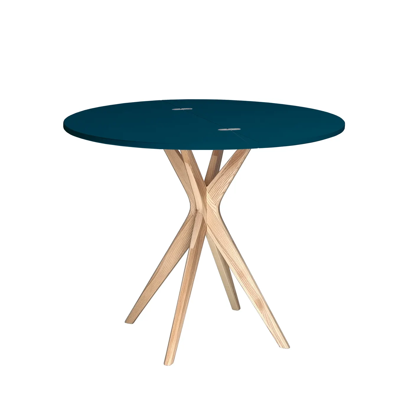 Stół półokrągły rozkładany JUBI śr. 90cm petrol blue - NRAGABATJ_E14