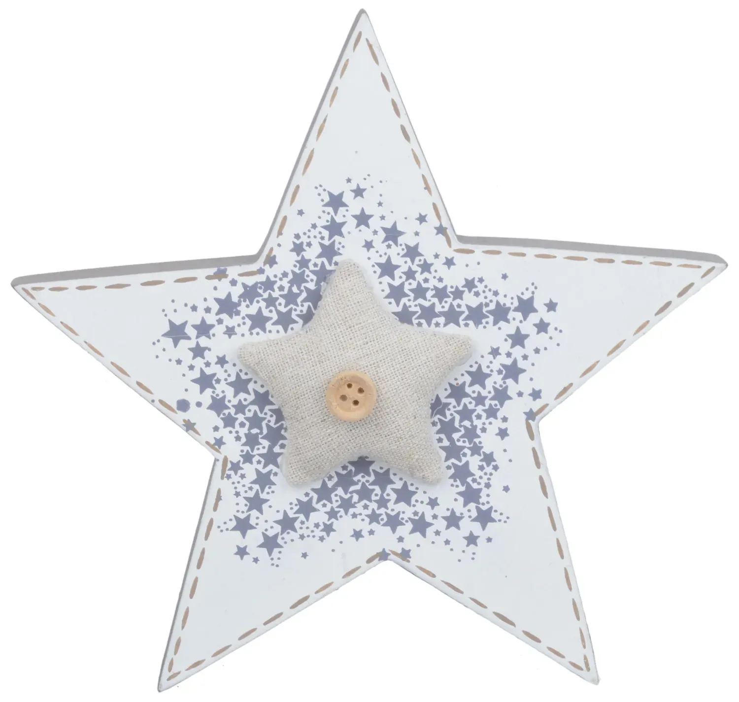 GWIAZDA 19 cm drewniana kremowa
