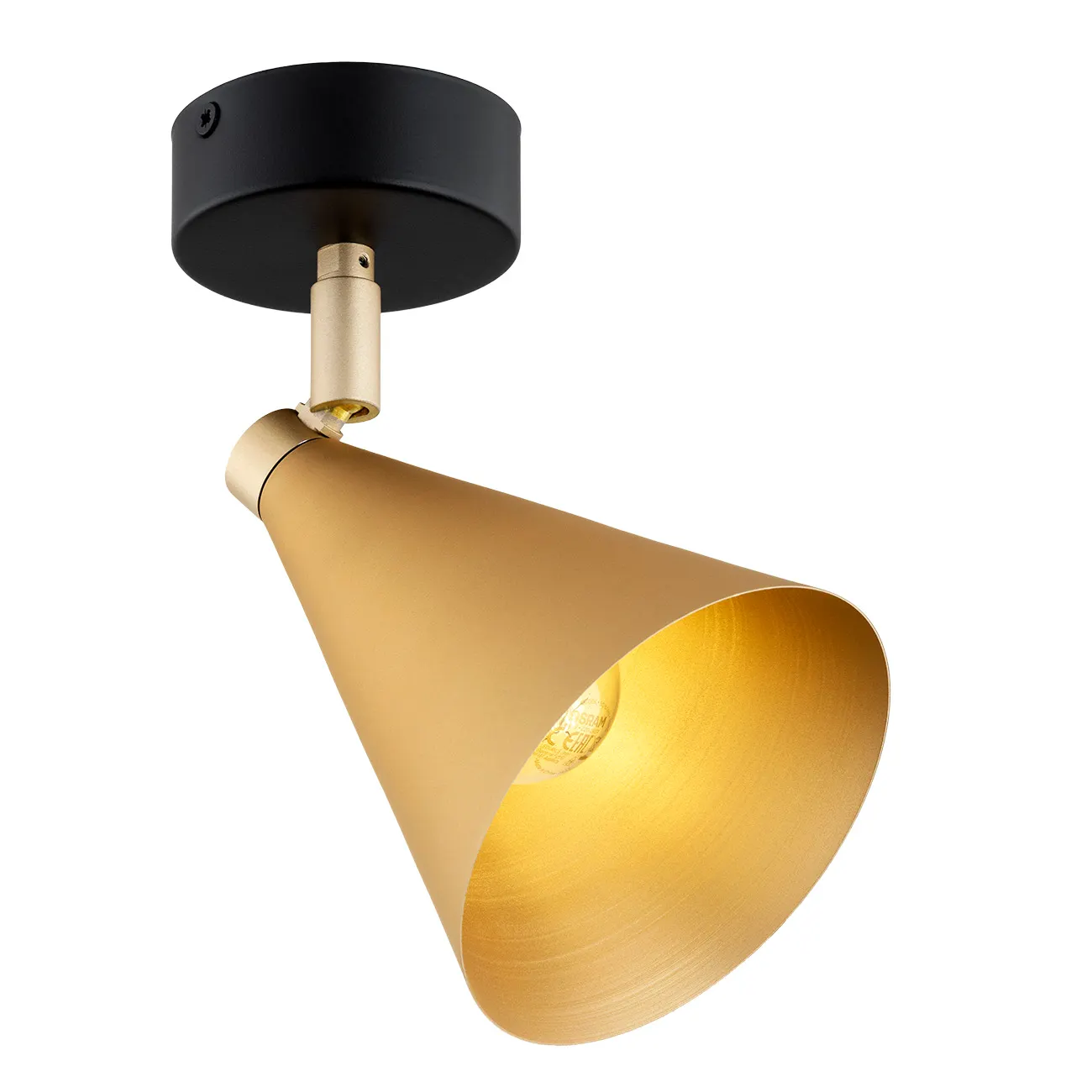 Kinkiet / Plafon ścienny LUCINDA metalowy złoty czarny 18x12cm - 8255