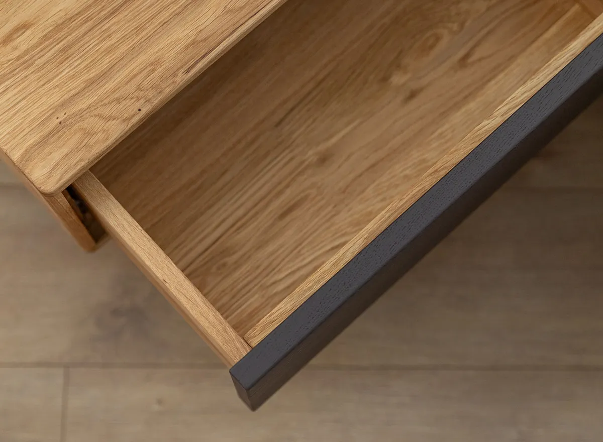 Szafka nocna dębowa wisząca z 1 szufladą SORA Dębowy Sen dąb olejowany grafit - ZINAK4_F