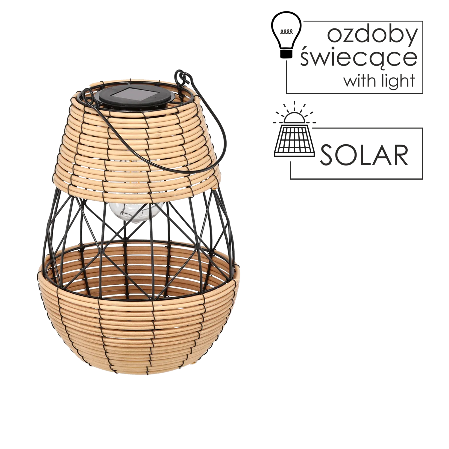 image lampa, lampion, wisząca, rattan, geometric